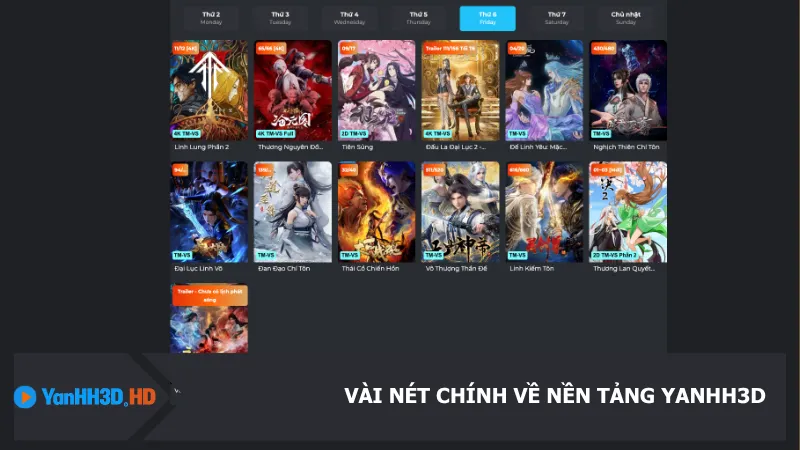 Yanhh3d nền tảng xem phim trực tuyến đơn giản dễ sử dụng phục vụ đa dạng sở thích người xem