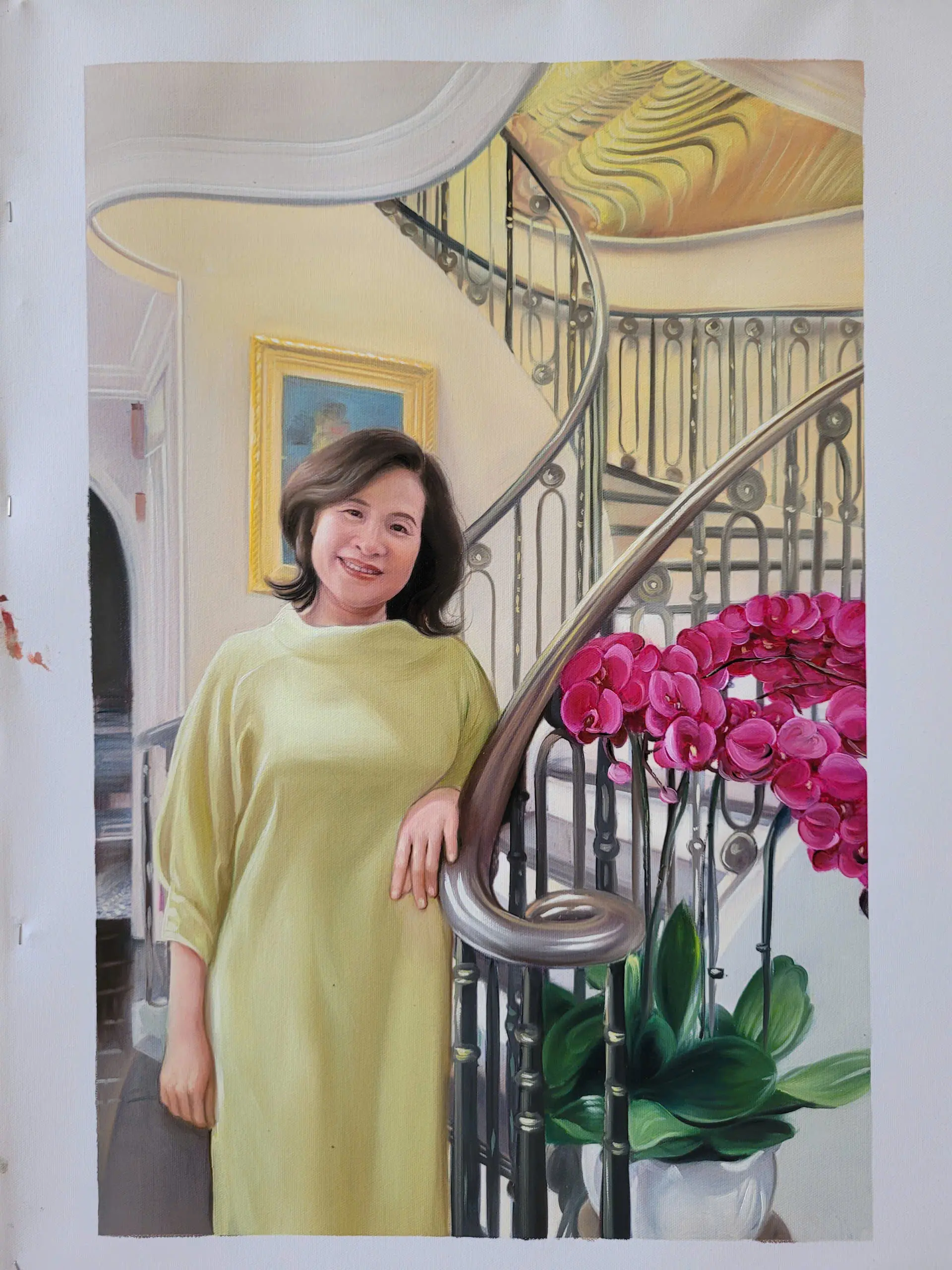 Vẽ chân dung theo ảnh chụp chất liệu sơn dầu