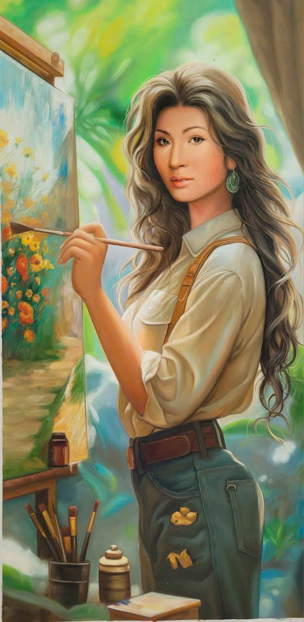 vẽ tranh chân dung ghép mặt theo phong cách chipi