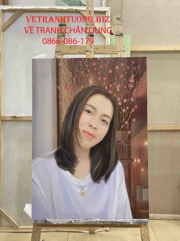 vẽ chân dung sơn dầu theo ảnh chụp tại Hà Nội