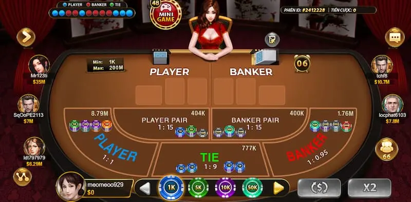 Nuôi tụ Tie trong Baccarat